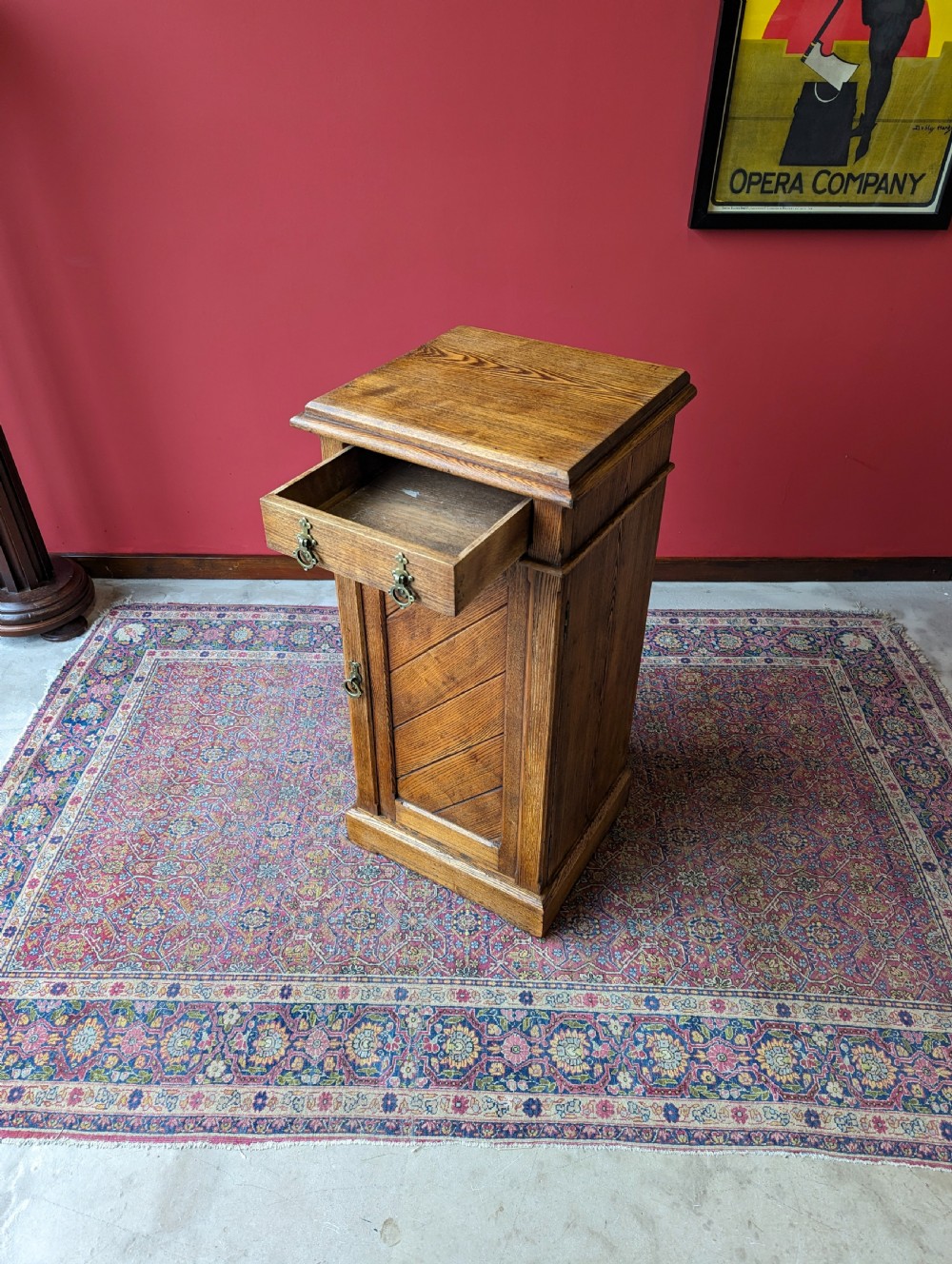 Antique Aesthetic Movement Ash Pedestal Bedside Cupboard View IV