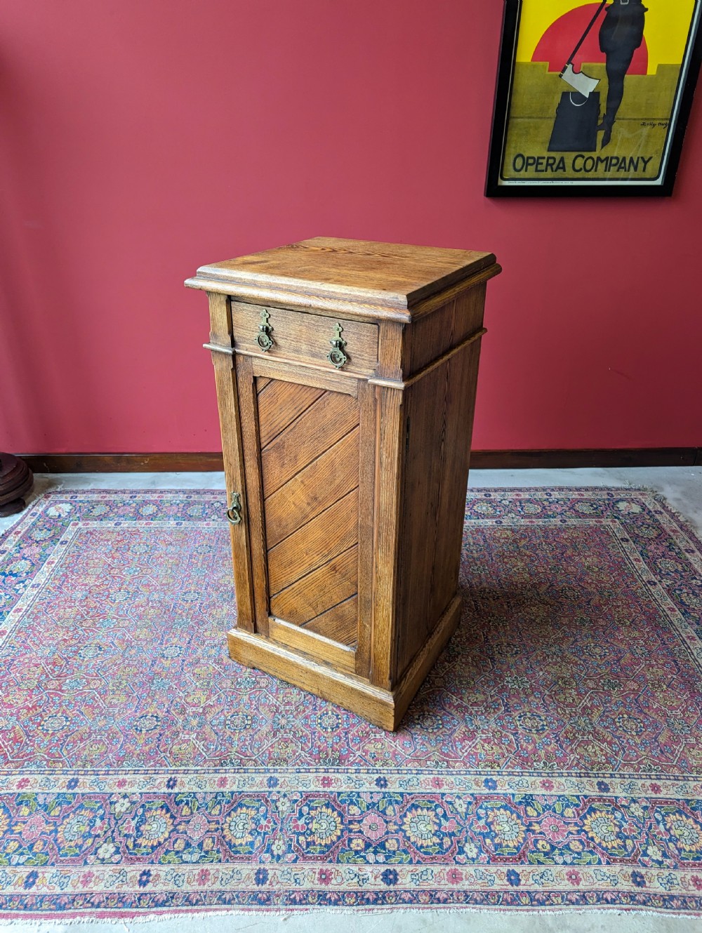 Antique Aesthetic Movement Ash Pedestal Bedside Cupboard View VI