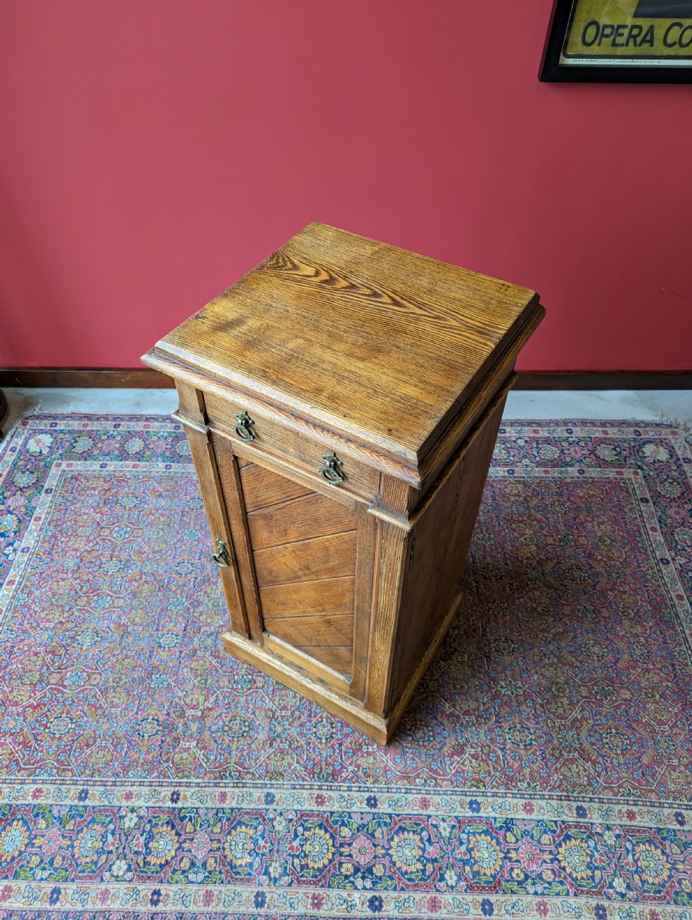 Antique Aesthetic Movement Ash Pedestal Bedside Cupboard View VII