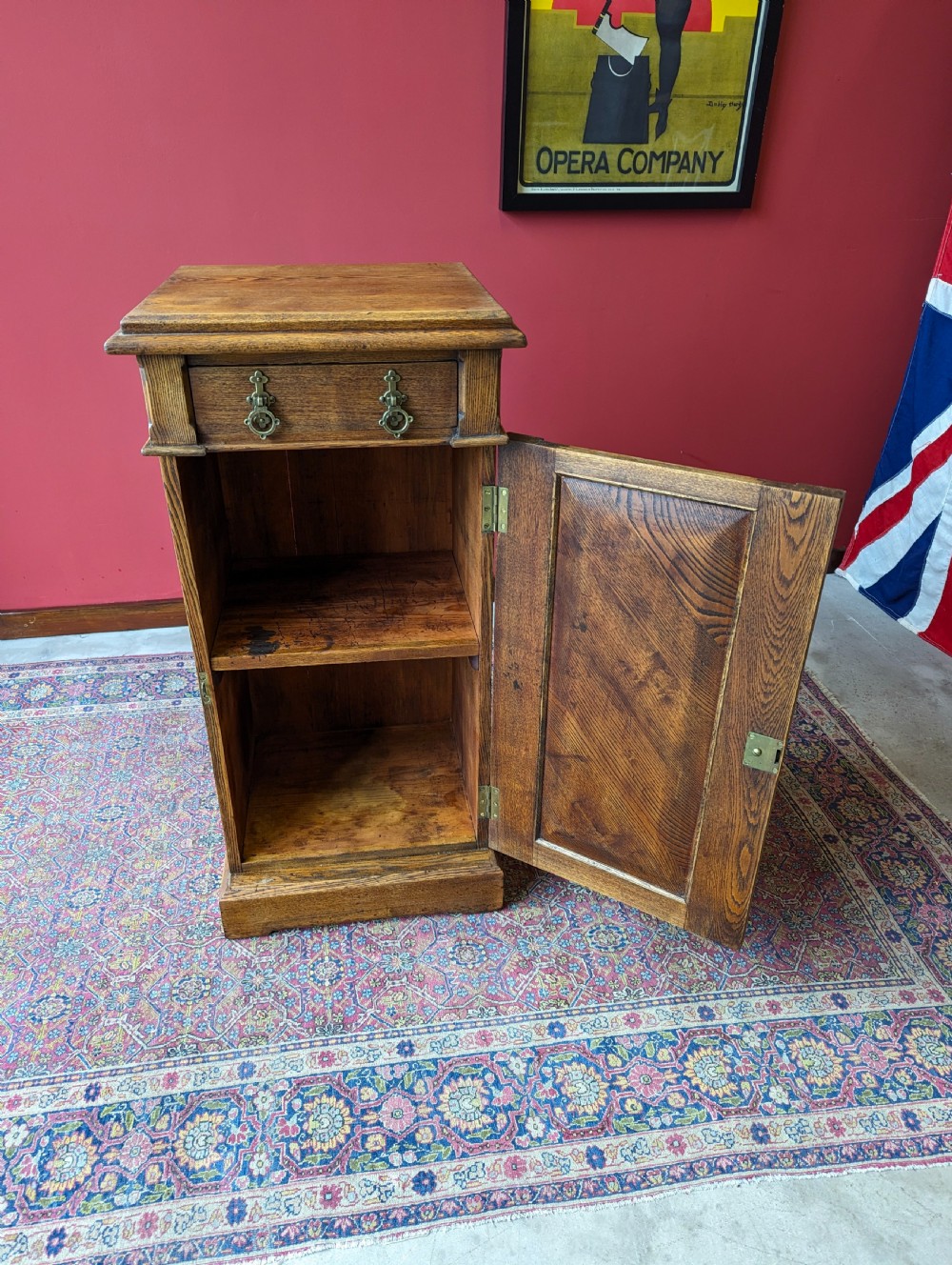 Antique Aesthetic Movement Ash Pedestal Bedside Cupboard View VIII