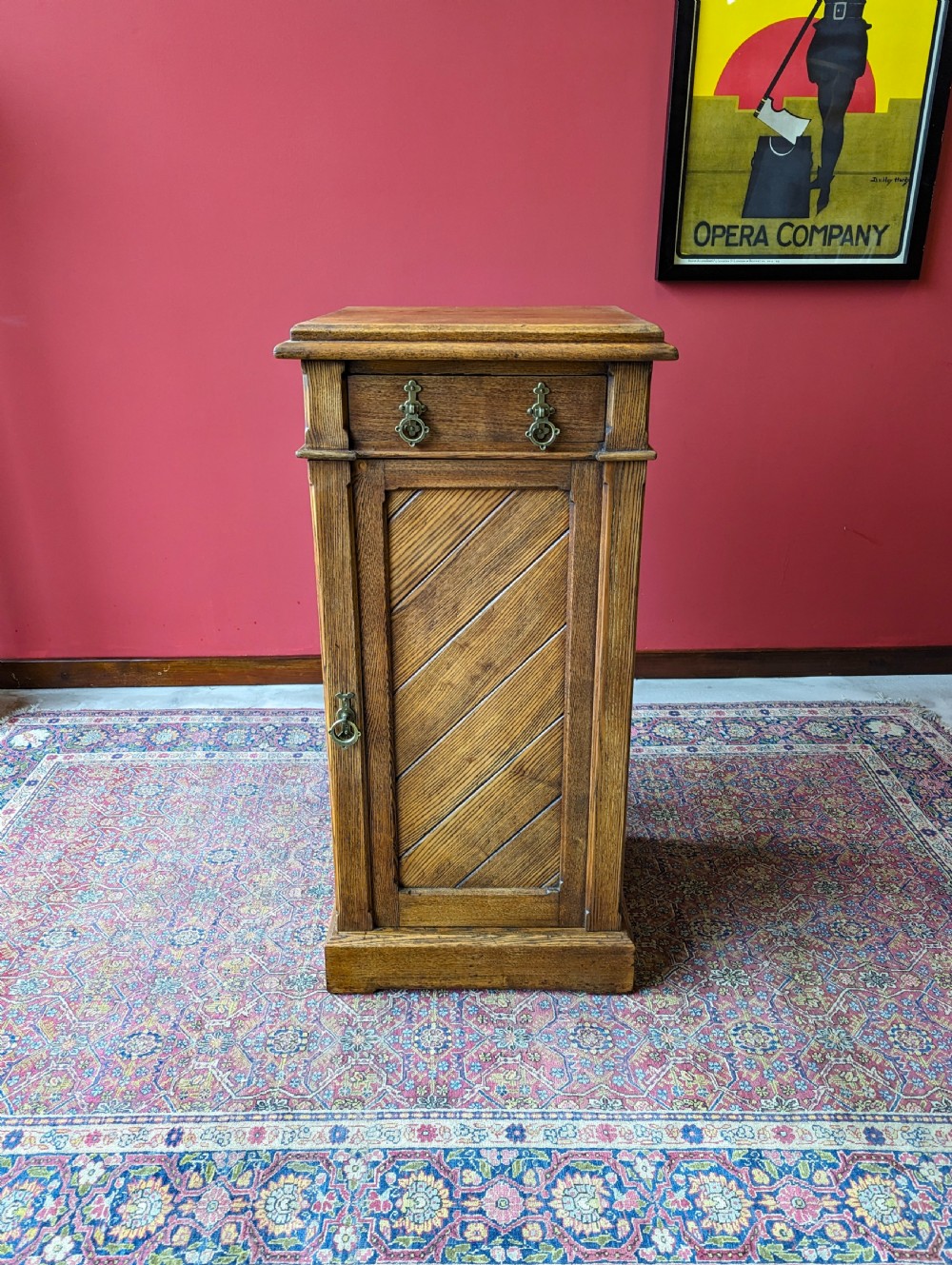 Antique Aesthetic Movement Ash Pedestal Bedside Cupboard View IX