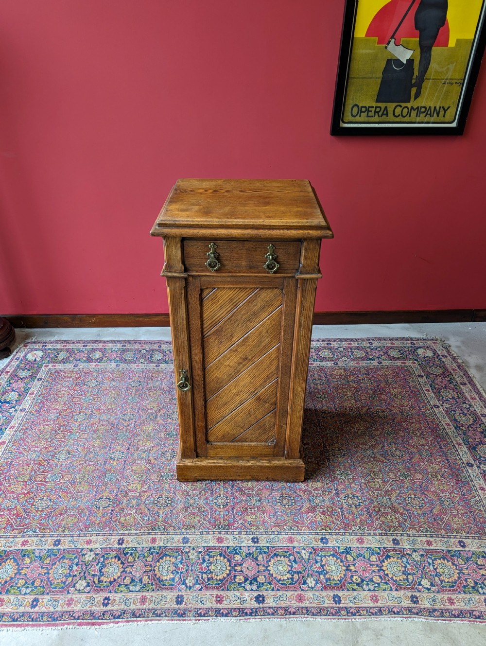 Antique Aesthetic Movement Ash Pedestal Bedside Cupboard View X