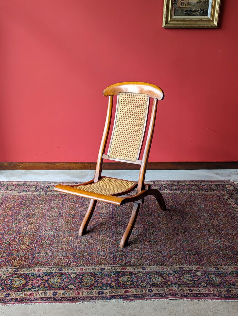 Antique Victorian Mahogany Folding Campaign Chair View V