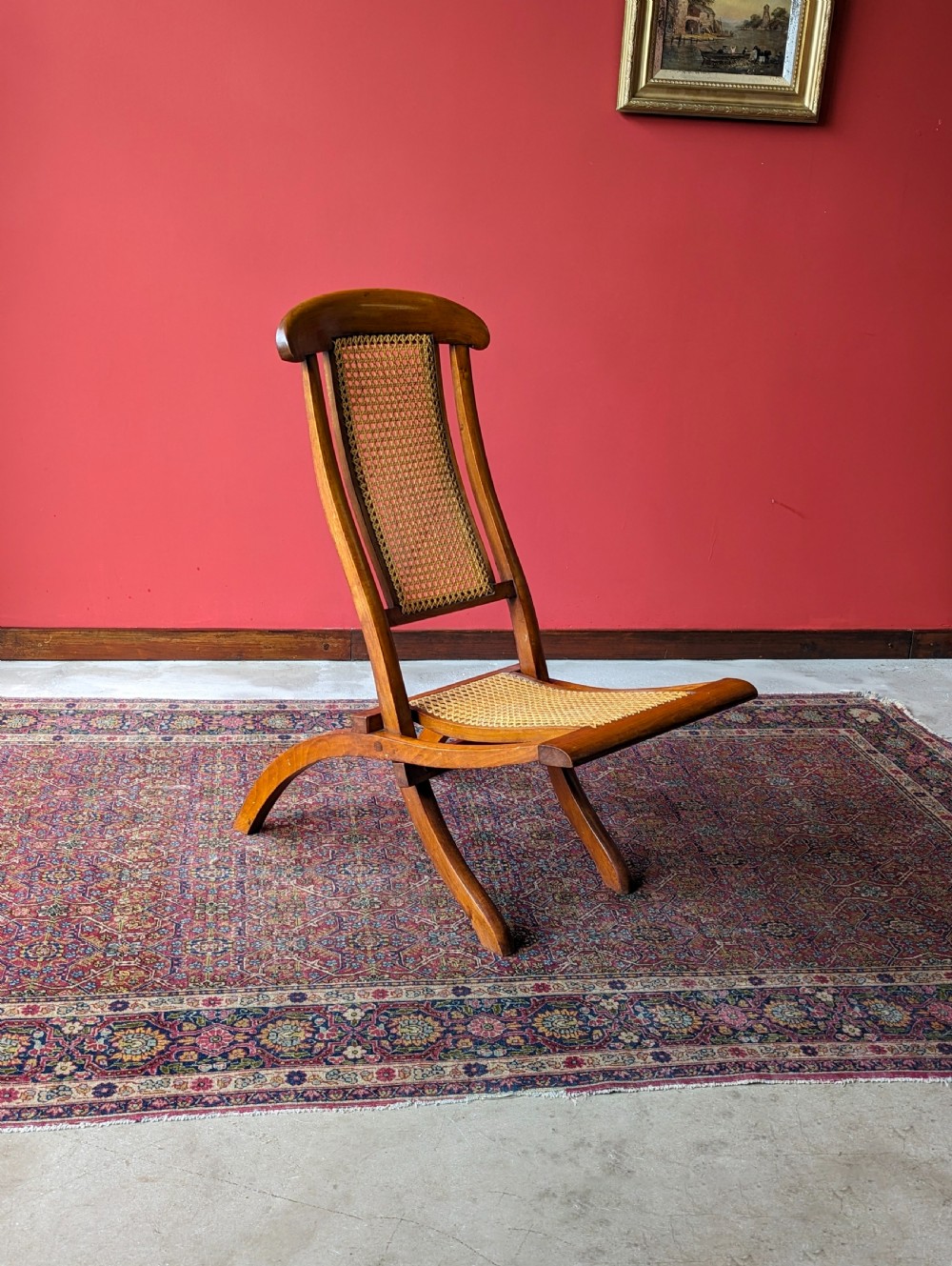 Antique Victorian Mahogany Folding Campaign Chair View VIII