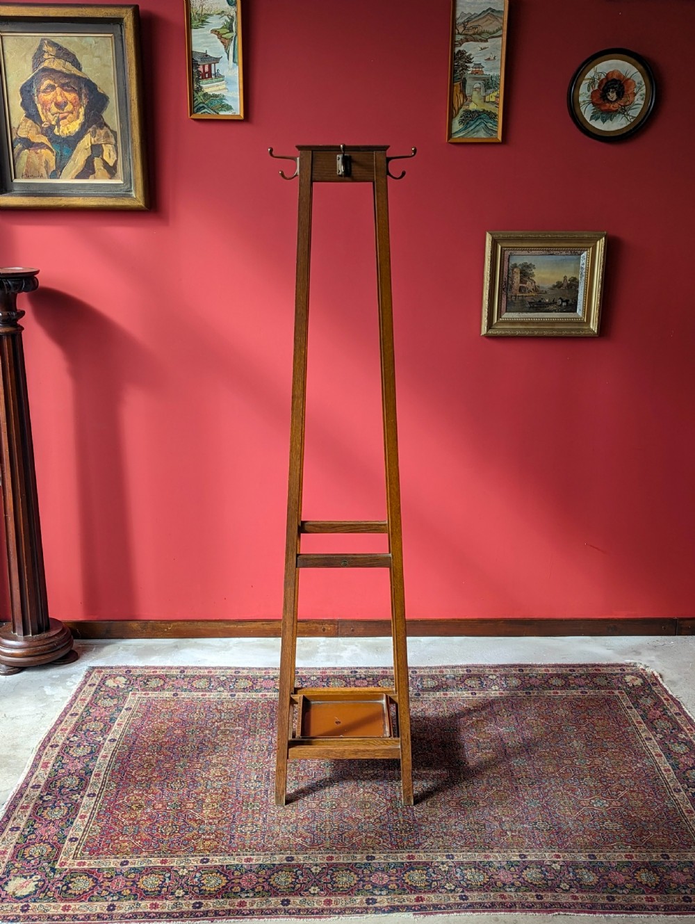 Vintage 1930’s Industrial Oak Hall Stand / Coat Stand by Astrola View II