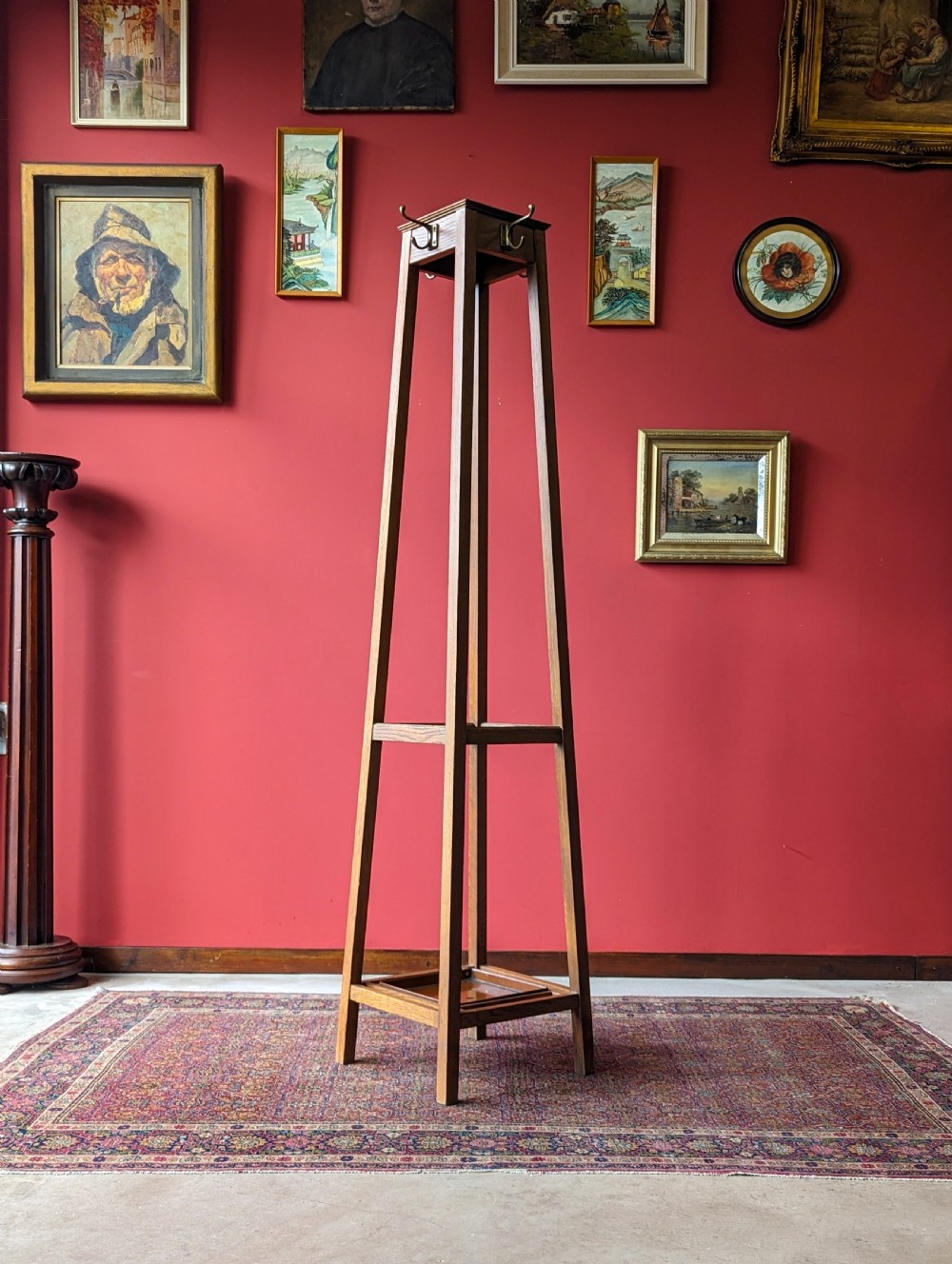 Vintage 1930’s Industrial Oak Hall Stand / Coat Stand by Astrola View III