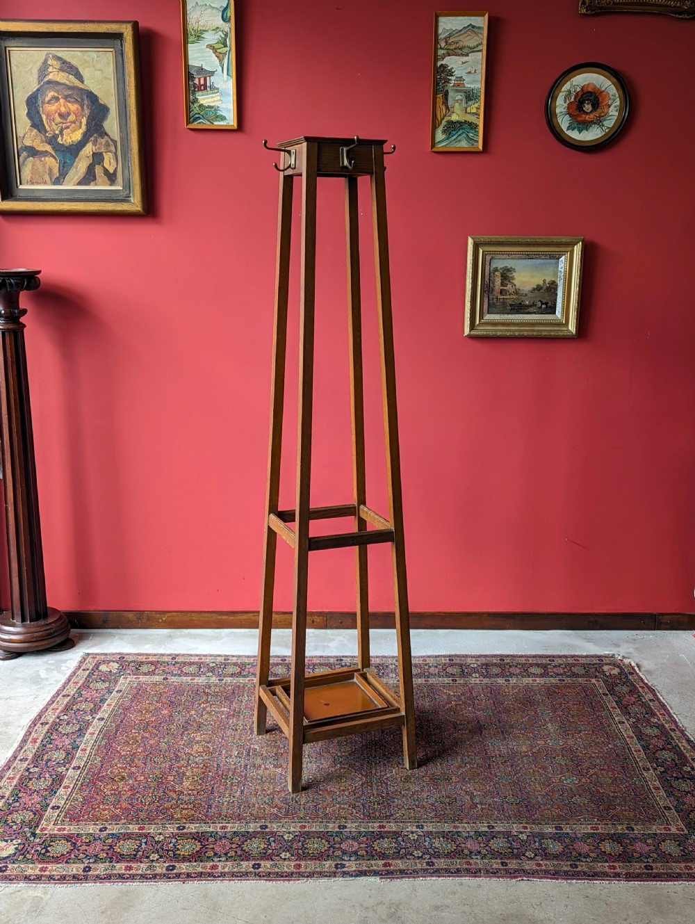 Vintage 1930’s Industrial Oak Hall Stand / Coat Stand by Astrola View IV