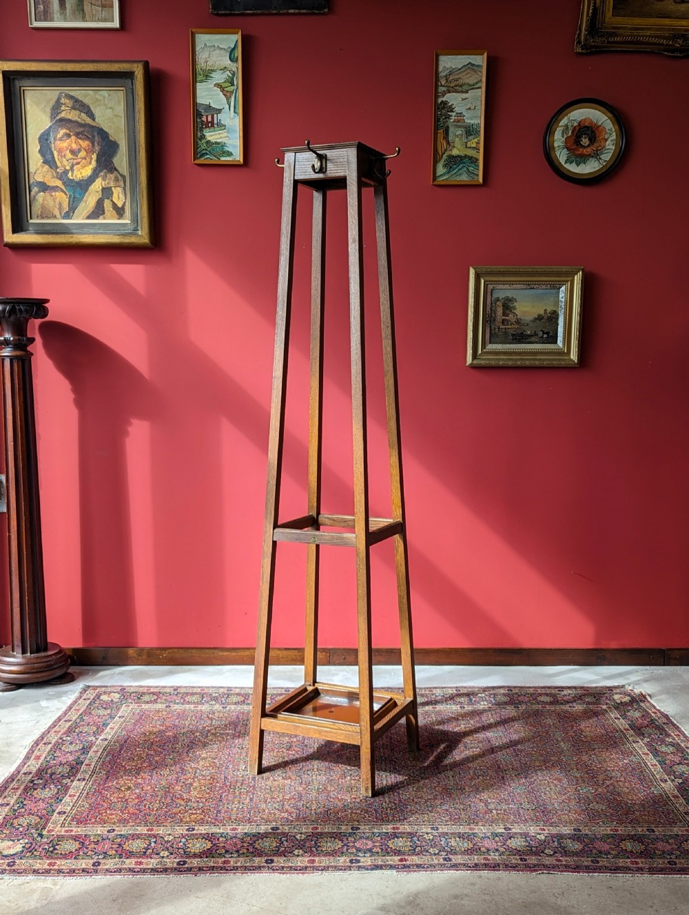 Vintage 1930’s Industrial Oak Hall Stand / Coat Stand by Astrola View VI