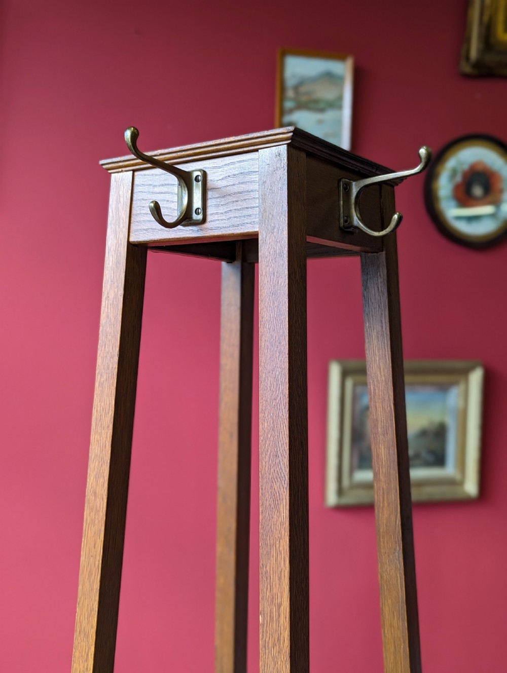 Vintage 1930’s Industrial Oak Hall Stand / Coat Stand by Astrola View VII