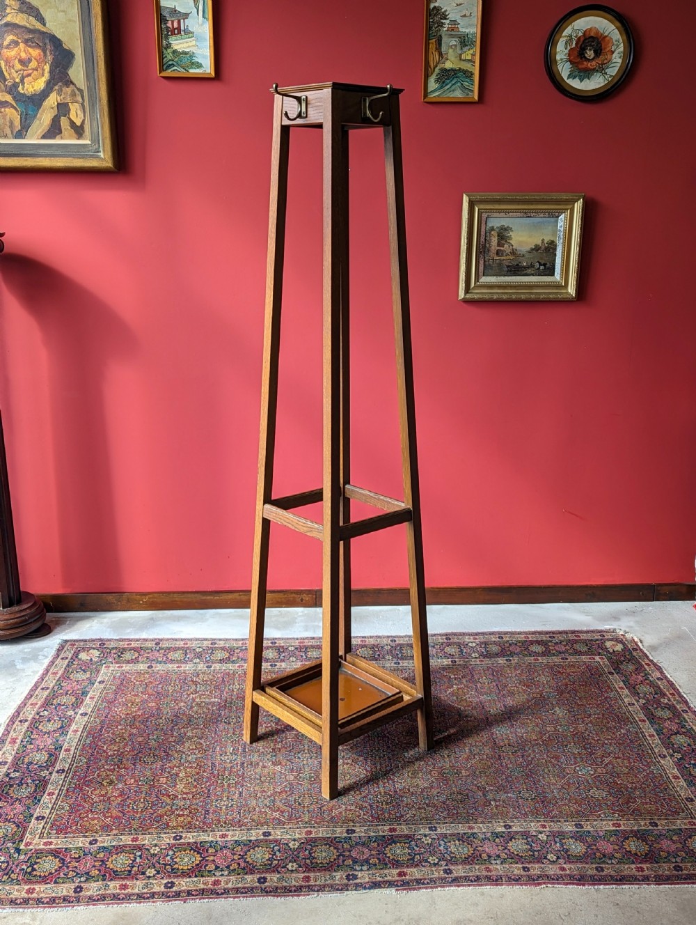 Vintage 1930’s Industrial Oak Hall Stand / Coat Stand by Astrola View VIII