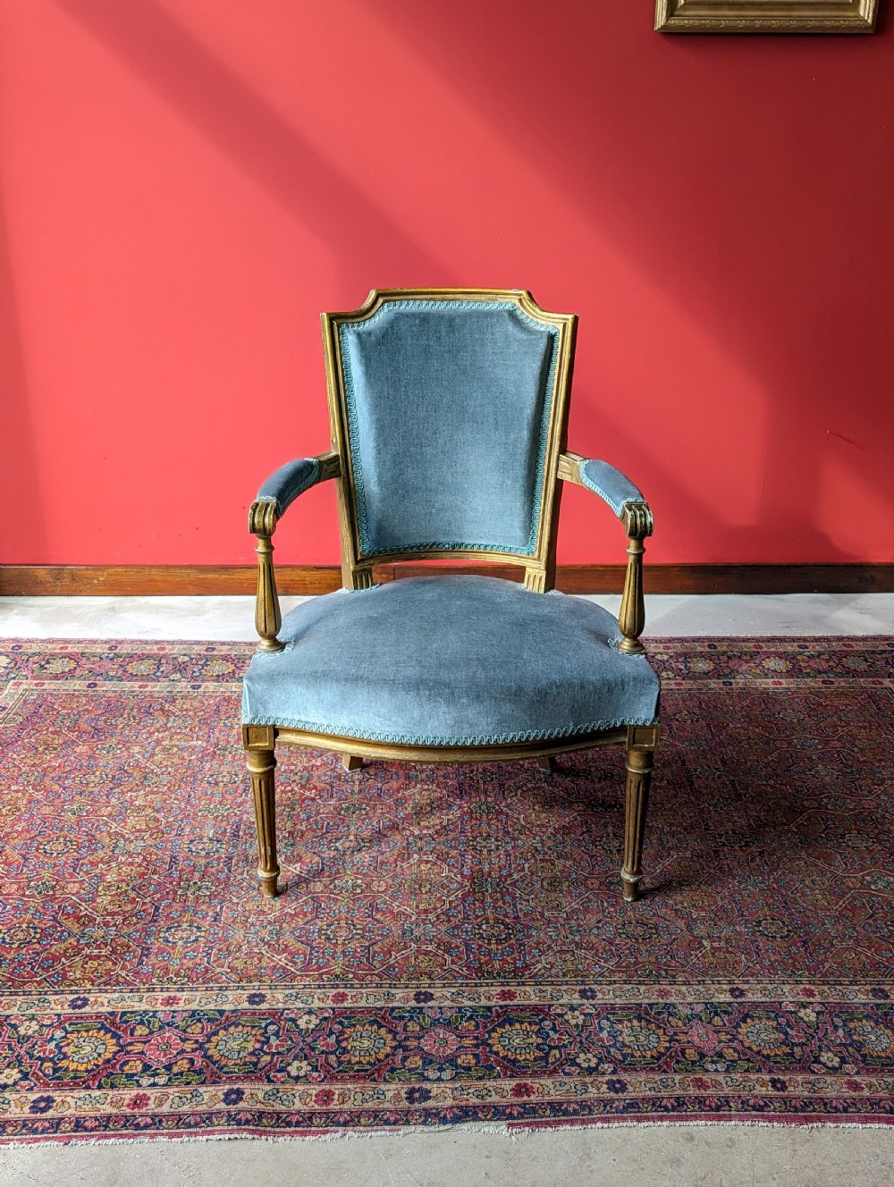 Pair of Mid 20th Century French Louis XVI Style Salon Armchairs / Fauteuils View II