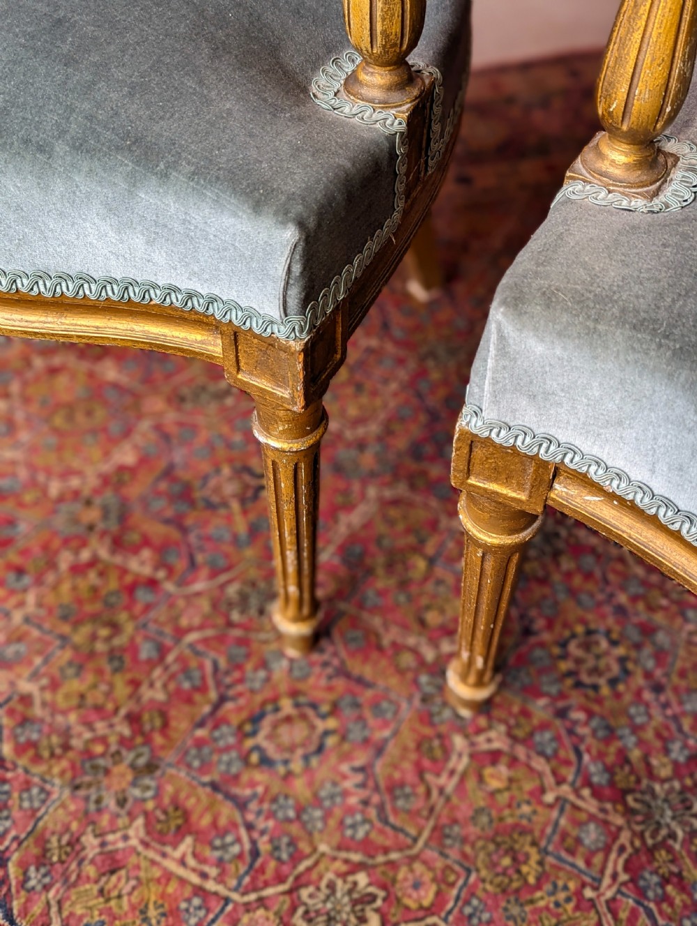 Pair of Mid 20th Century French Louis XVI Style Salon Armchairs / Fauteuils View V