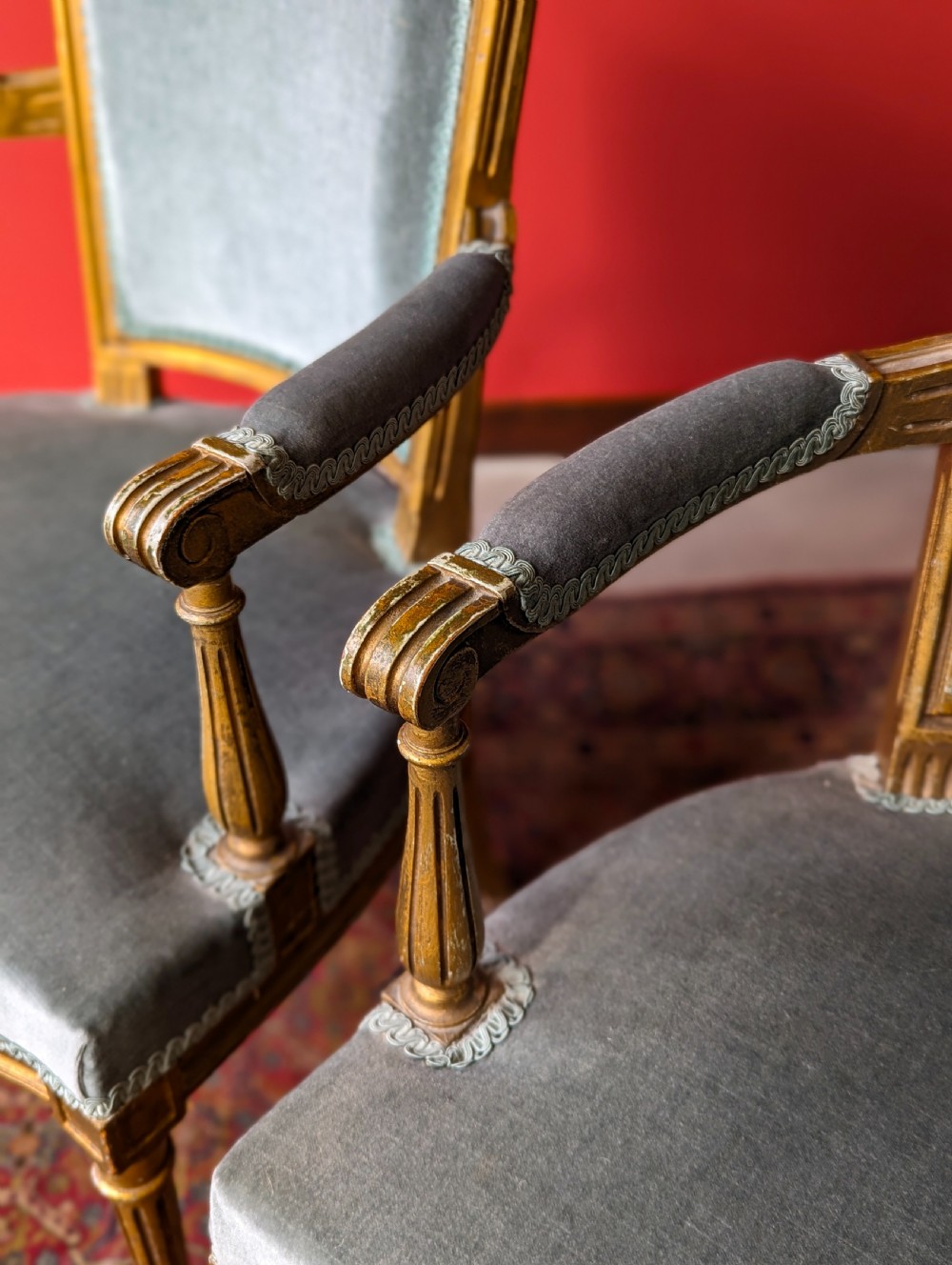 Pair of Mid 20th Century French Louis XVI Style Salon Armchairs / Fauteuils View VI