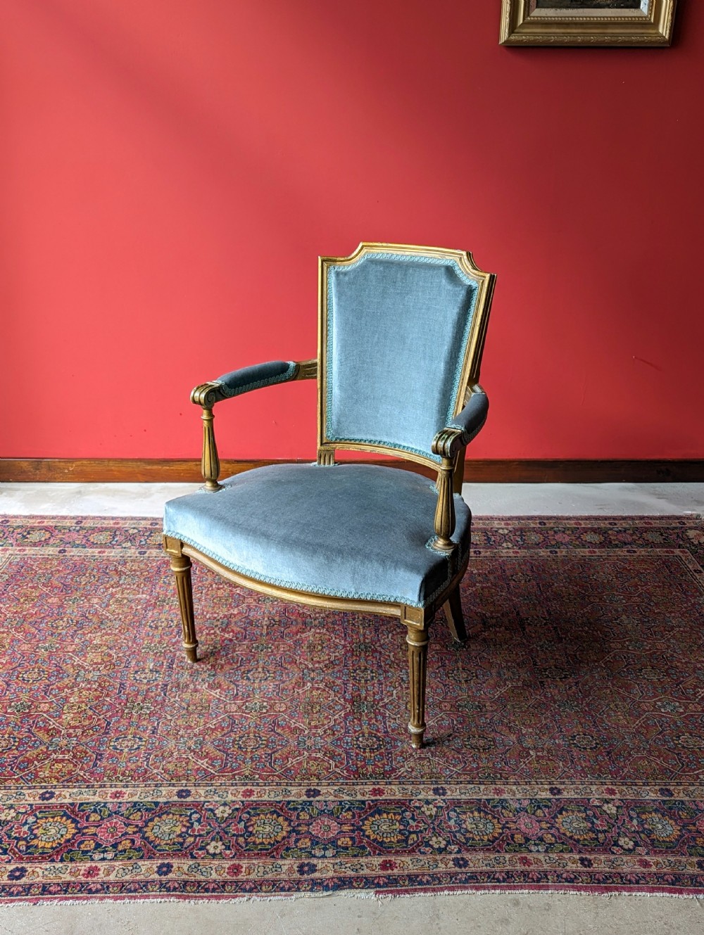 Pair of Mid 20th Century French Louis XVI Style Salon Armchairs / Fauteuils View VII