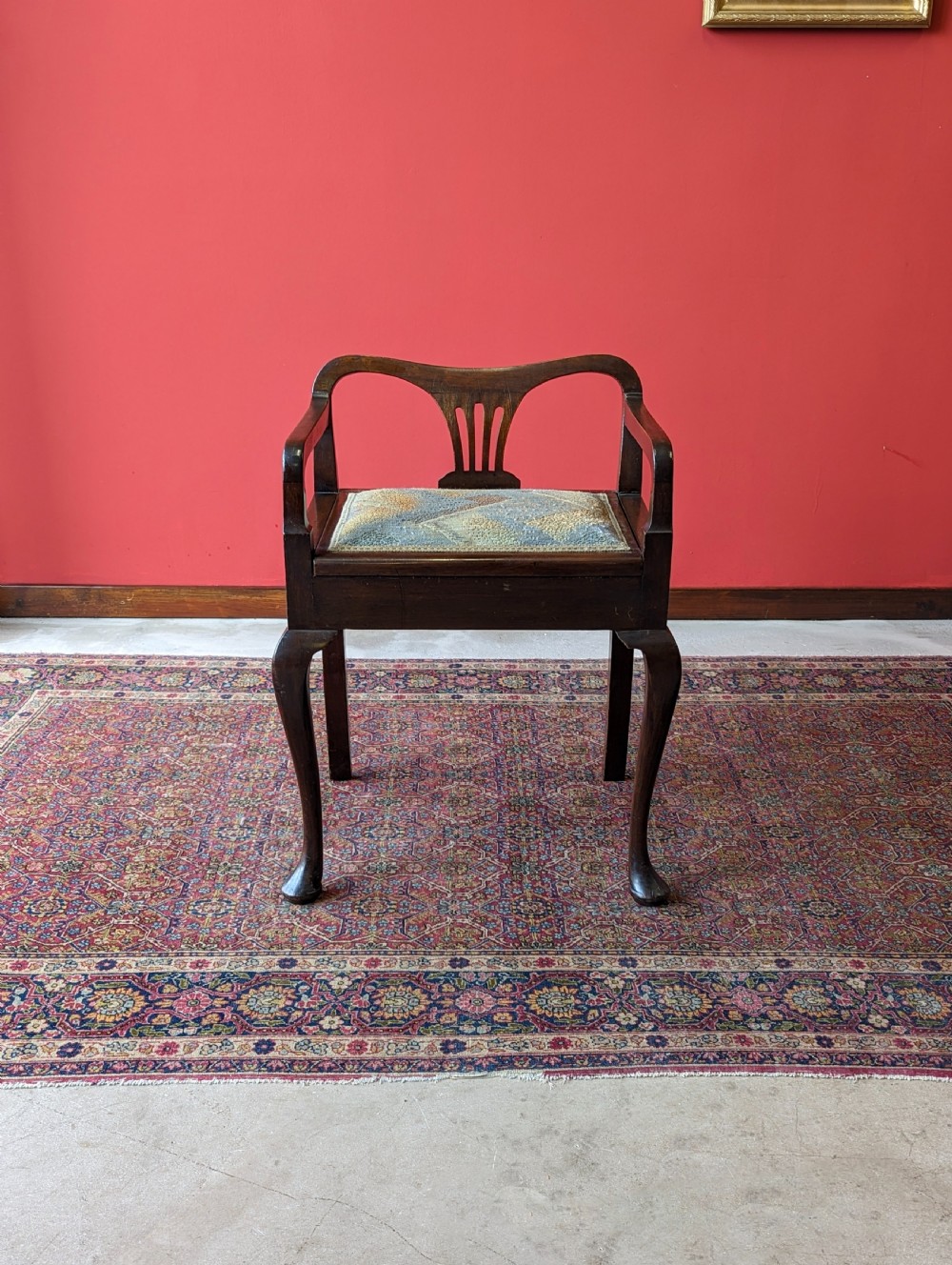 Antique Edwardian Mahogany Piano Stool View II