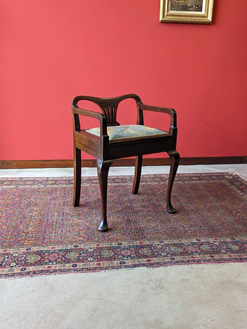 Antique Edwardian Mahogany Piano Stool View III