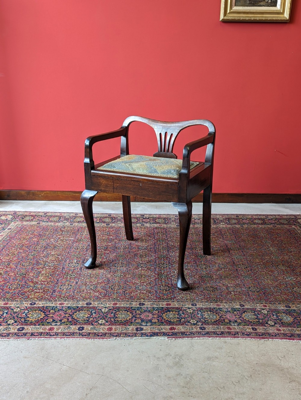 Antique Edwardian Mahogany Piano Stool View V