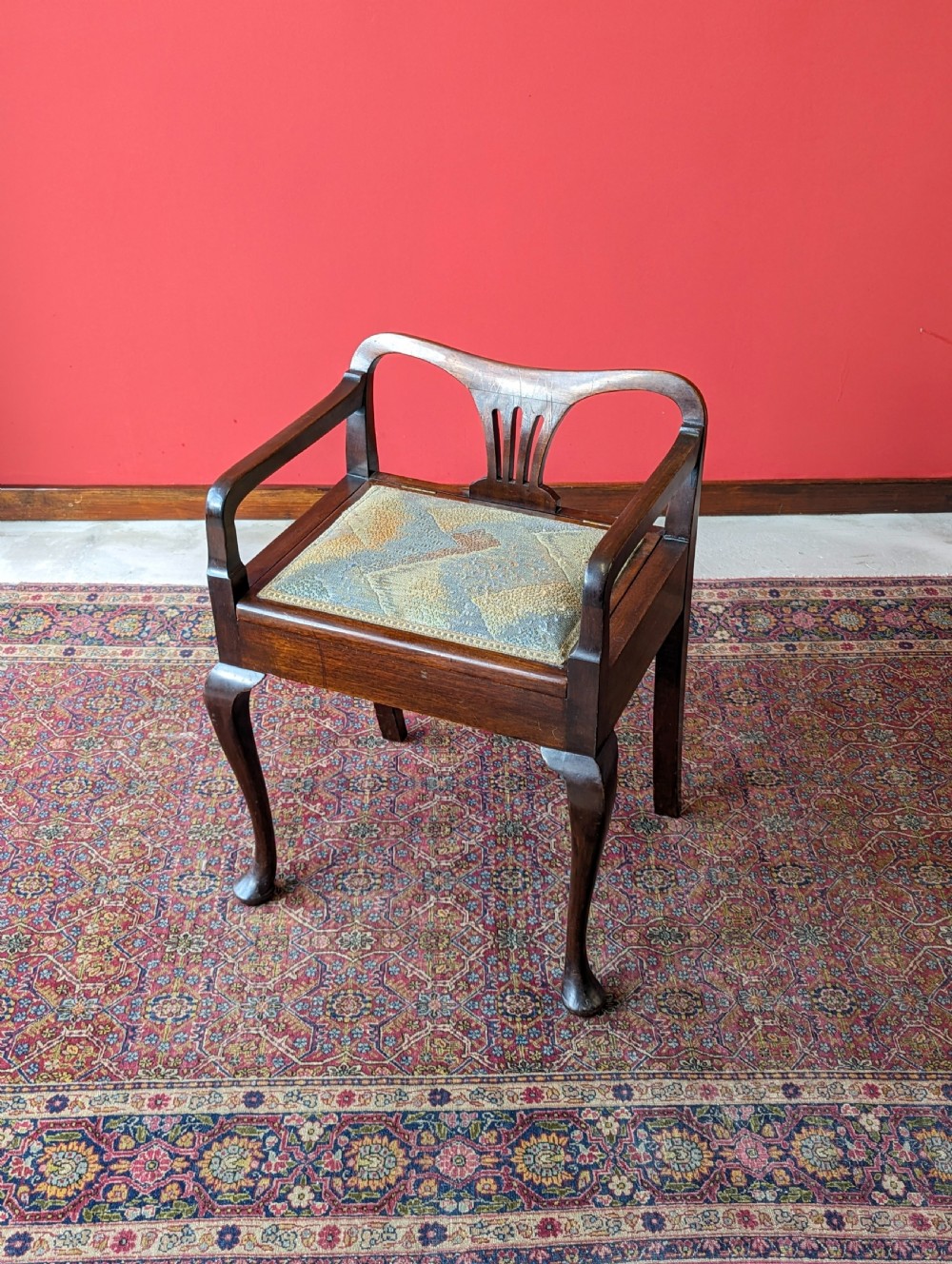 Antique Edwardian Mahogany Piano Stool View X