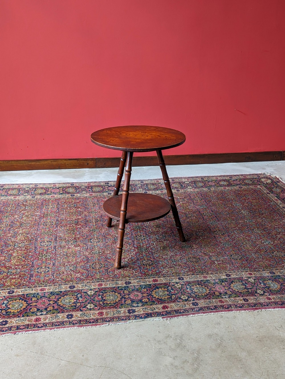 Antique Arts & Crafts Early 20th Century Circular Mahogany Occasional Table View V