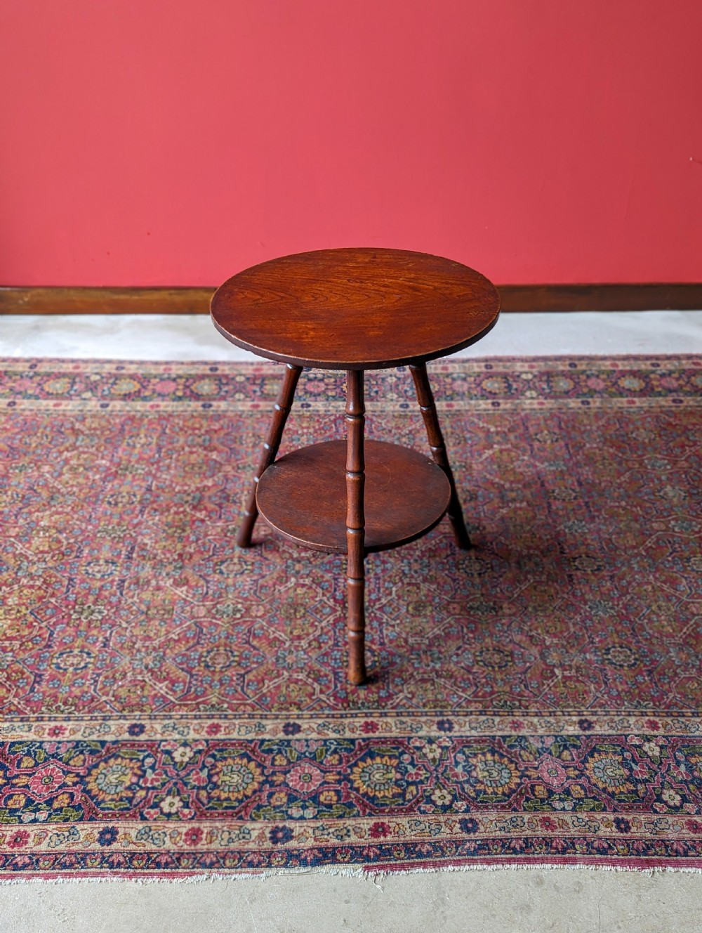 Antique Arts & Crafts Early 20th Century Circular Mahogany Occasional Table View VI