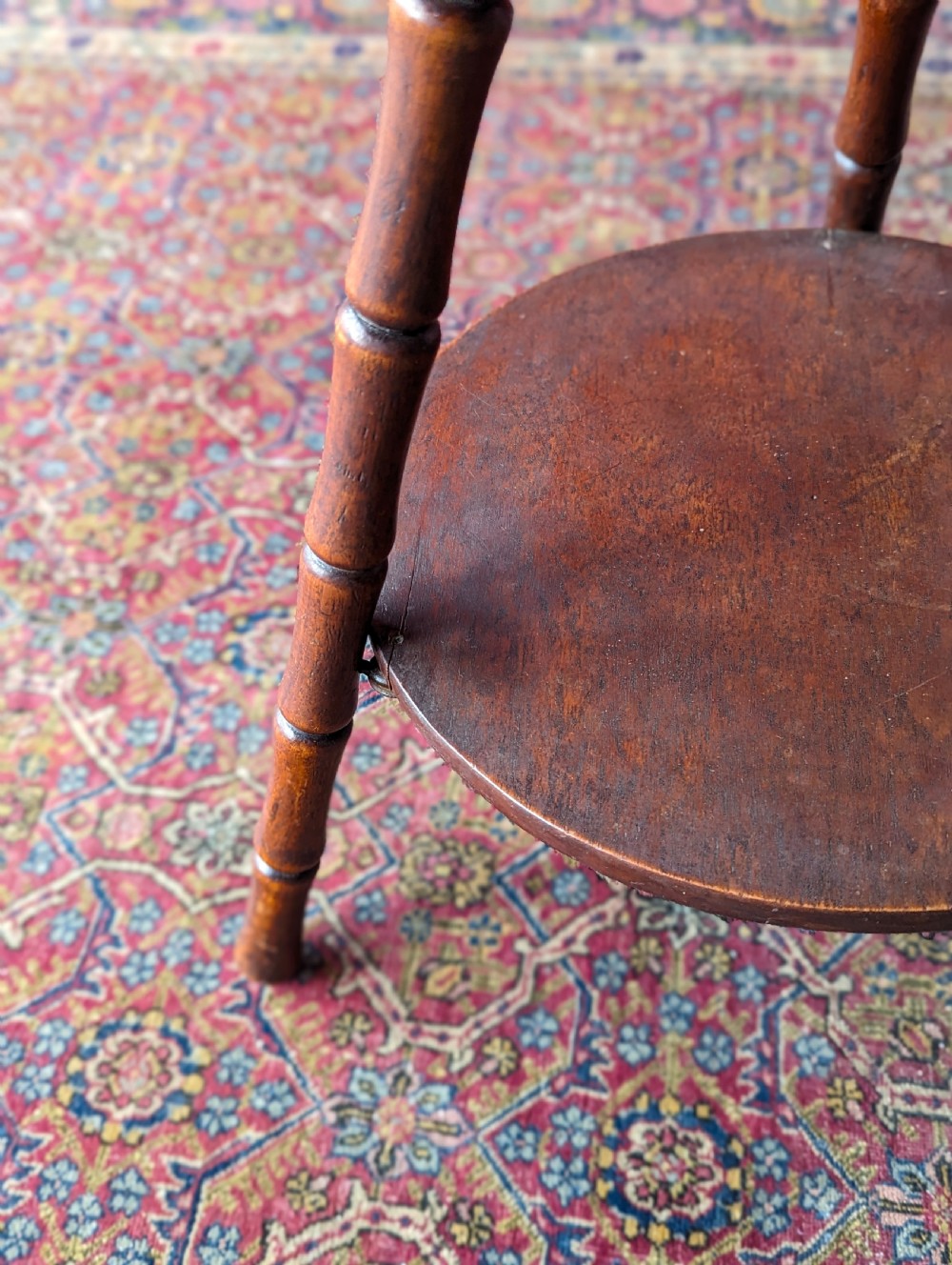 Antique Arts & Crafts Early 20th Century Circular Mahogany Occasional Table View VII