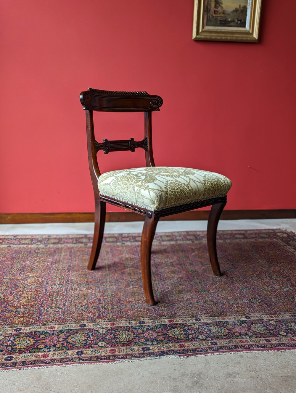 Pair of Antique Regency Period Mahogany Side Chairs / Dining Chairs View III