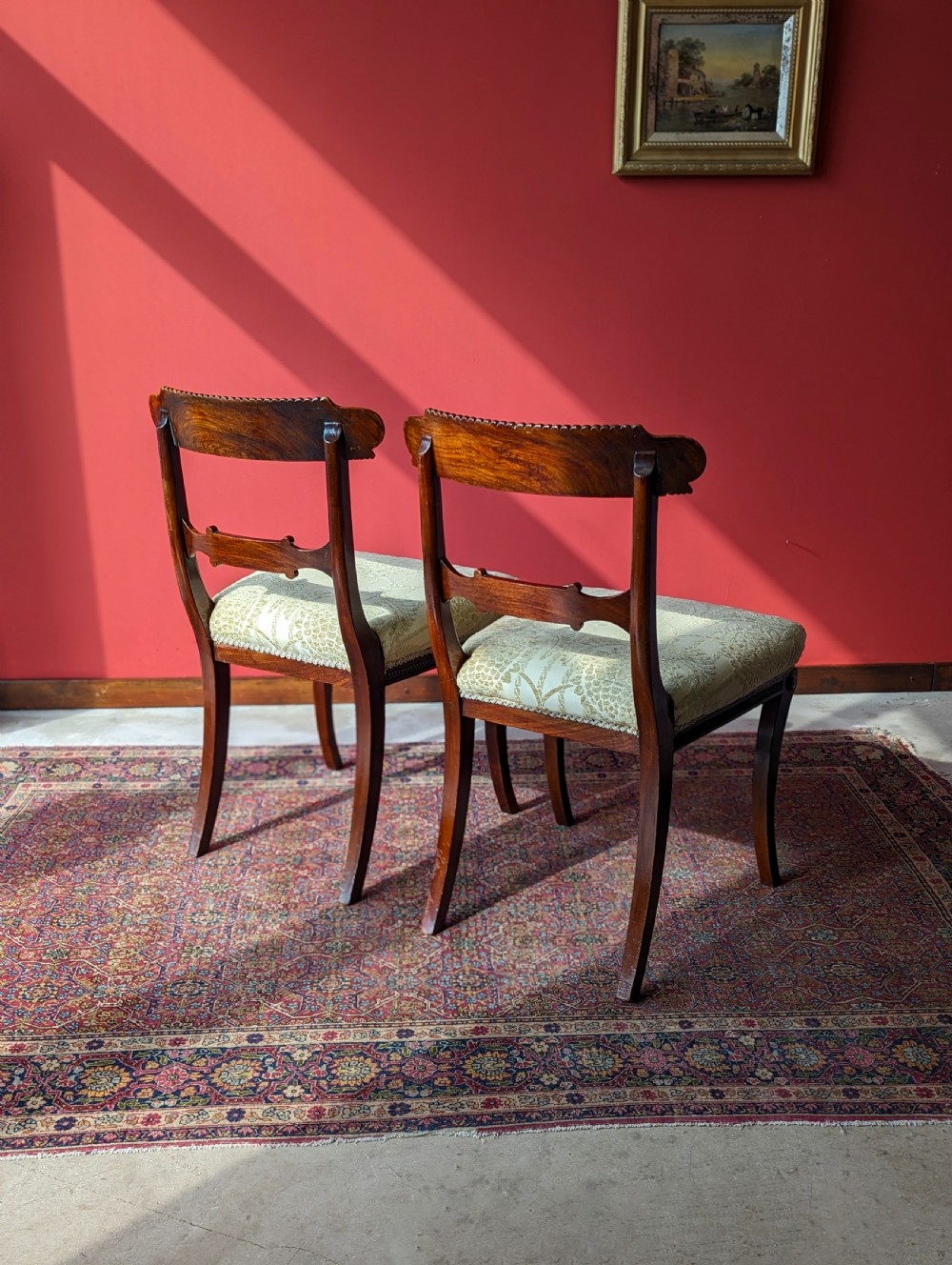 Pair of Antique Regency Period Mahogany Side Chairs / Dining Chairs View V