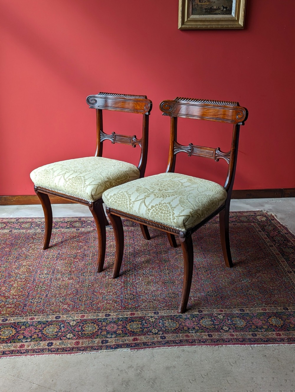 Pair of Antique Regency Period Mahogany Side Chairs / Dining Chairs View VI