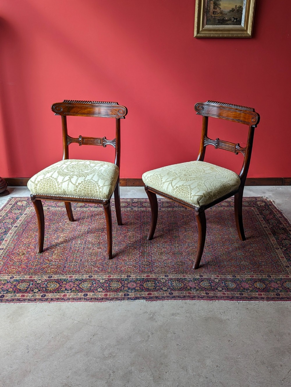 Pair of Antique Regency Period Mahogany Side Chairs / Dining Chairs View VIII