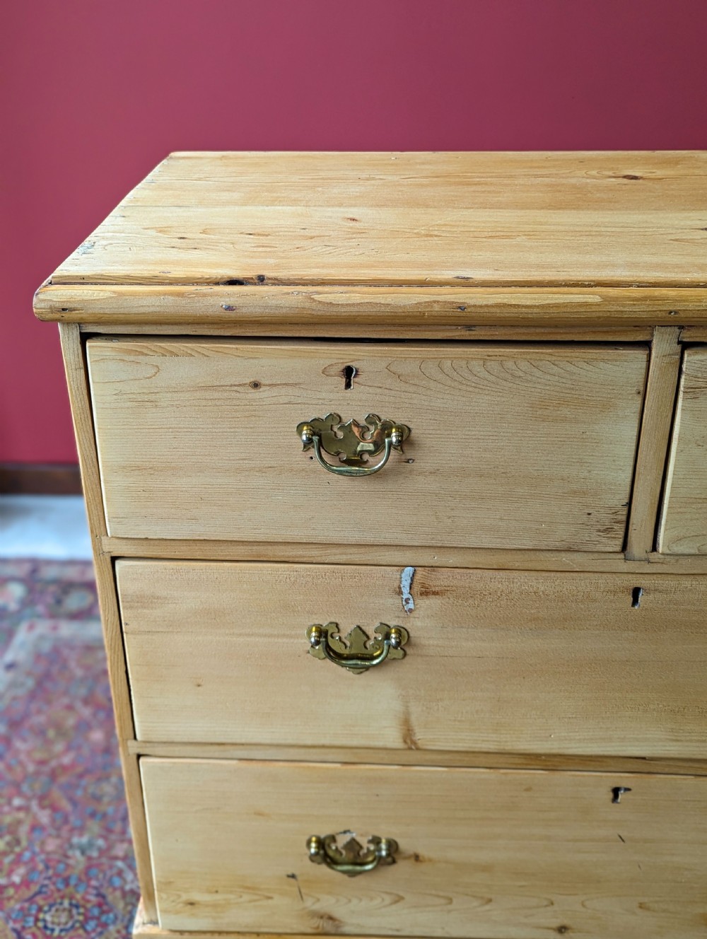 Antique Victorian Pine Chest of Drawers View X