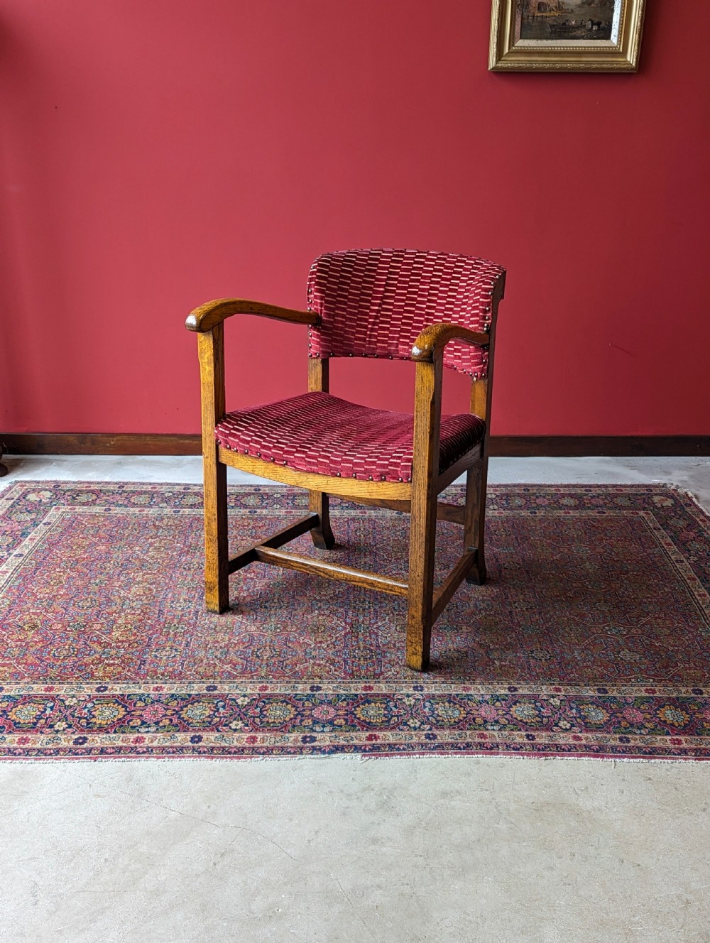 Antique Arts & Crafts Oak Desk Chair / Office Chair