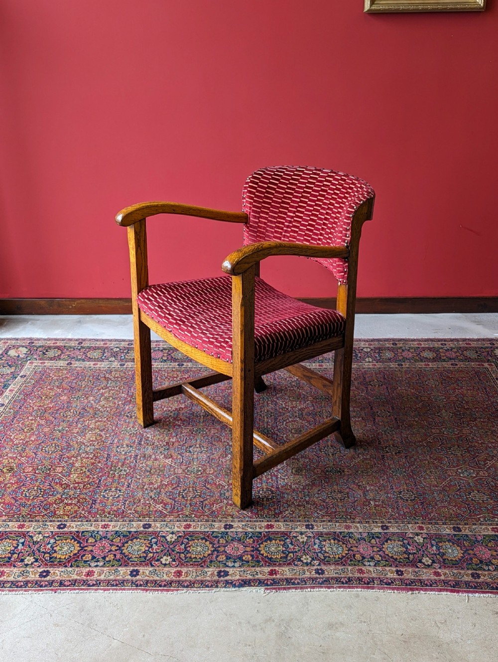 Antique Arts & Crafts Oak Desk Chair / Office Chair View V
