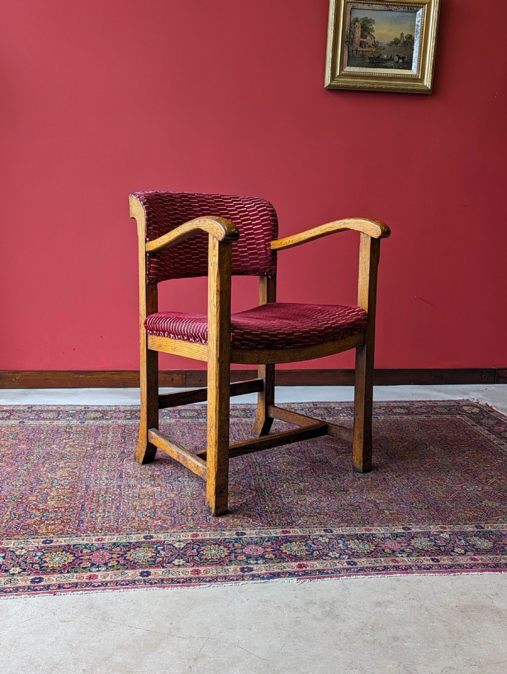 Antique Arts & Crafts Oak Desk Chair / Office Chair View VII