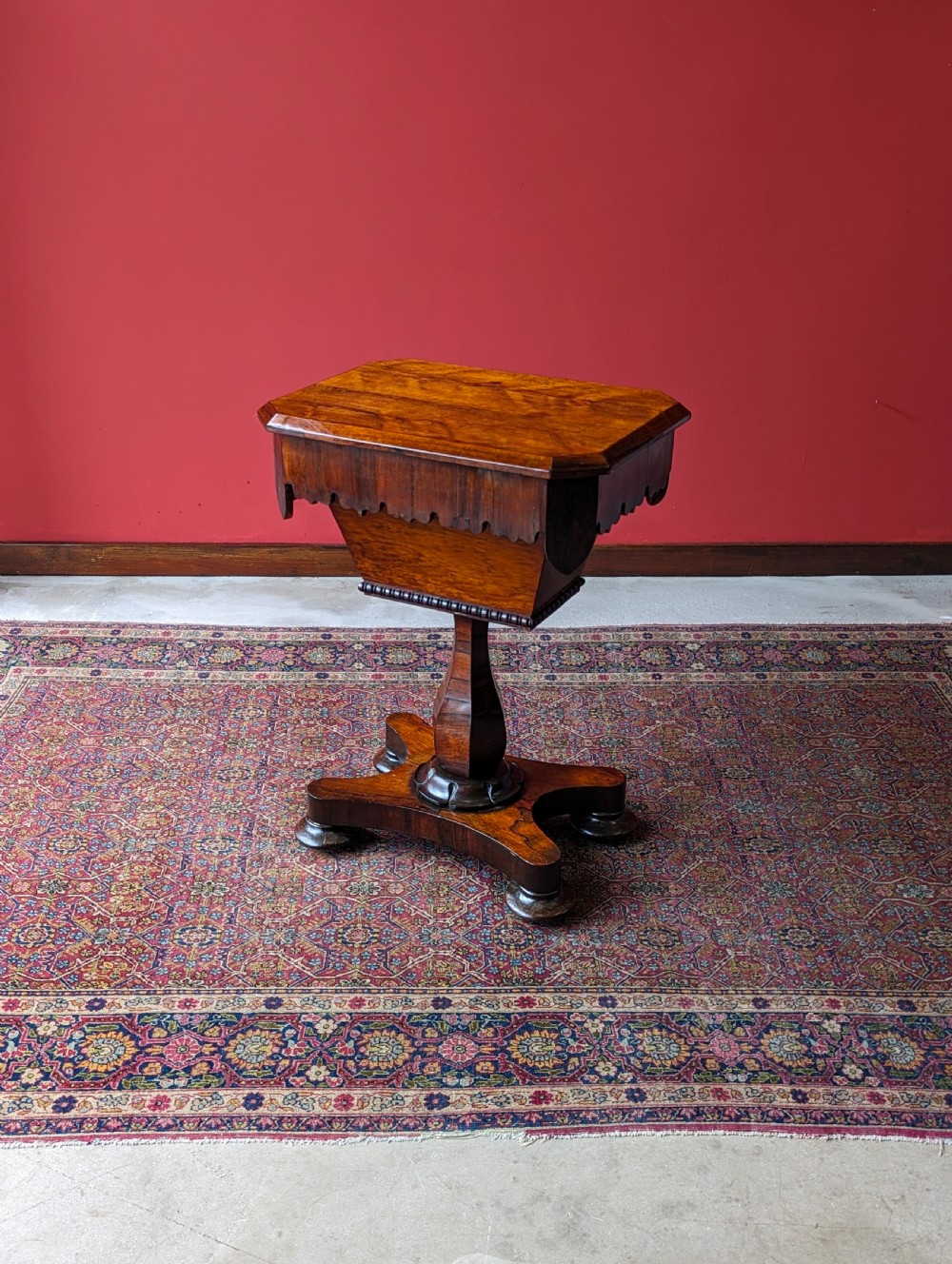 Antique Early Victorian Rosewood Sewing Table / Work Table View III