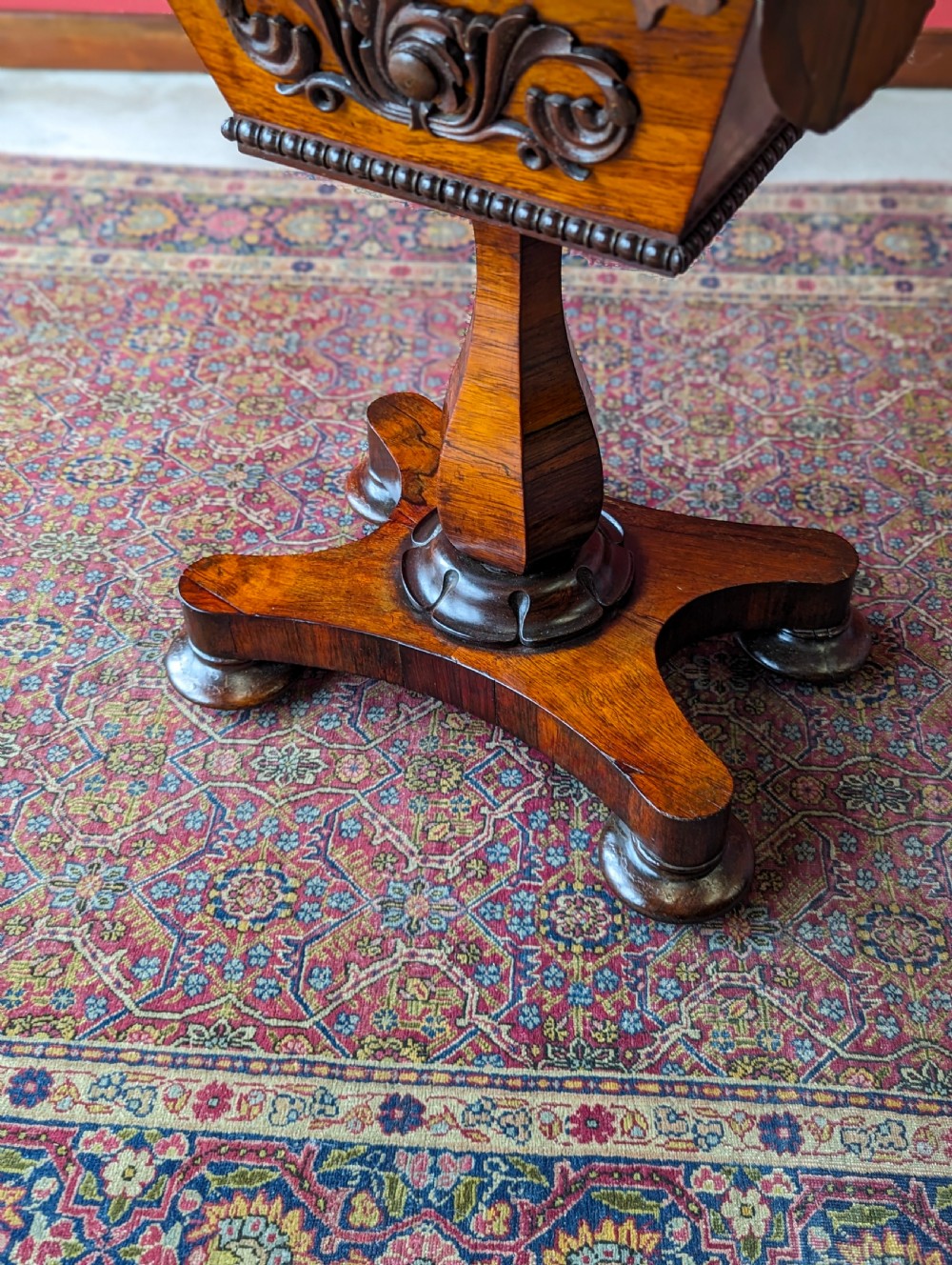 Antique Early Victorian Rosewood Sewing Table / Work Table View V