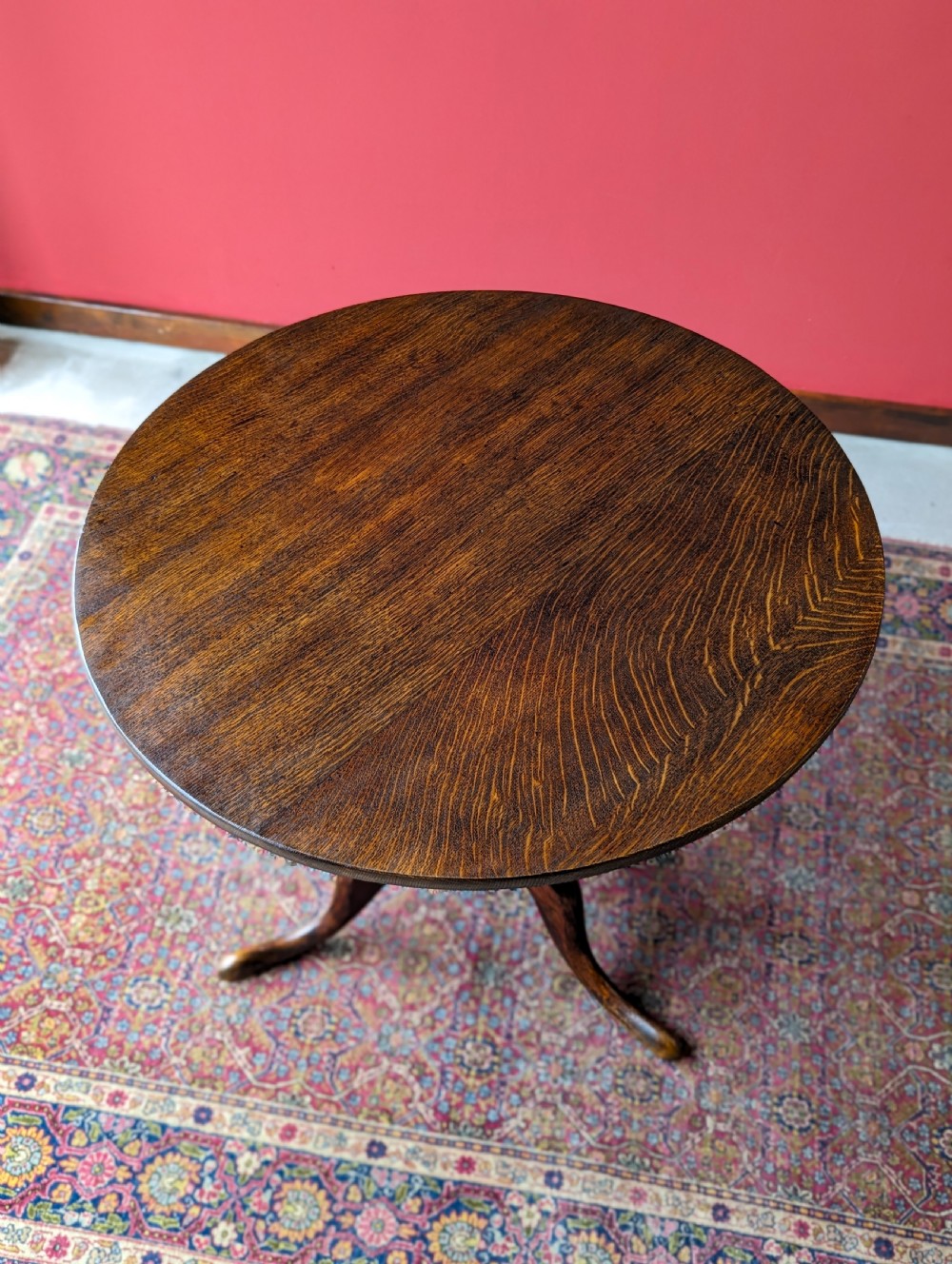 Antique Georgian Oak Tilt Top Circular Table View V
