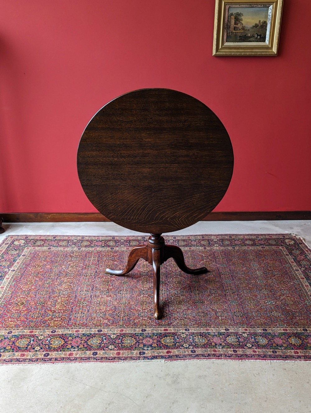 Antique Georgian Oak Tilt Top Circular Table View VII