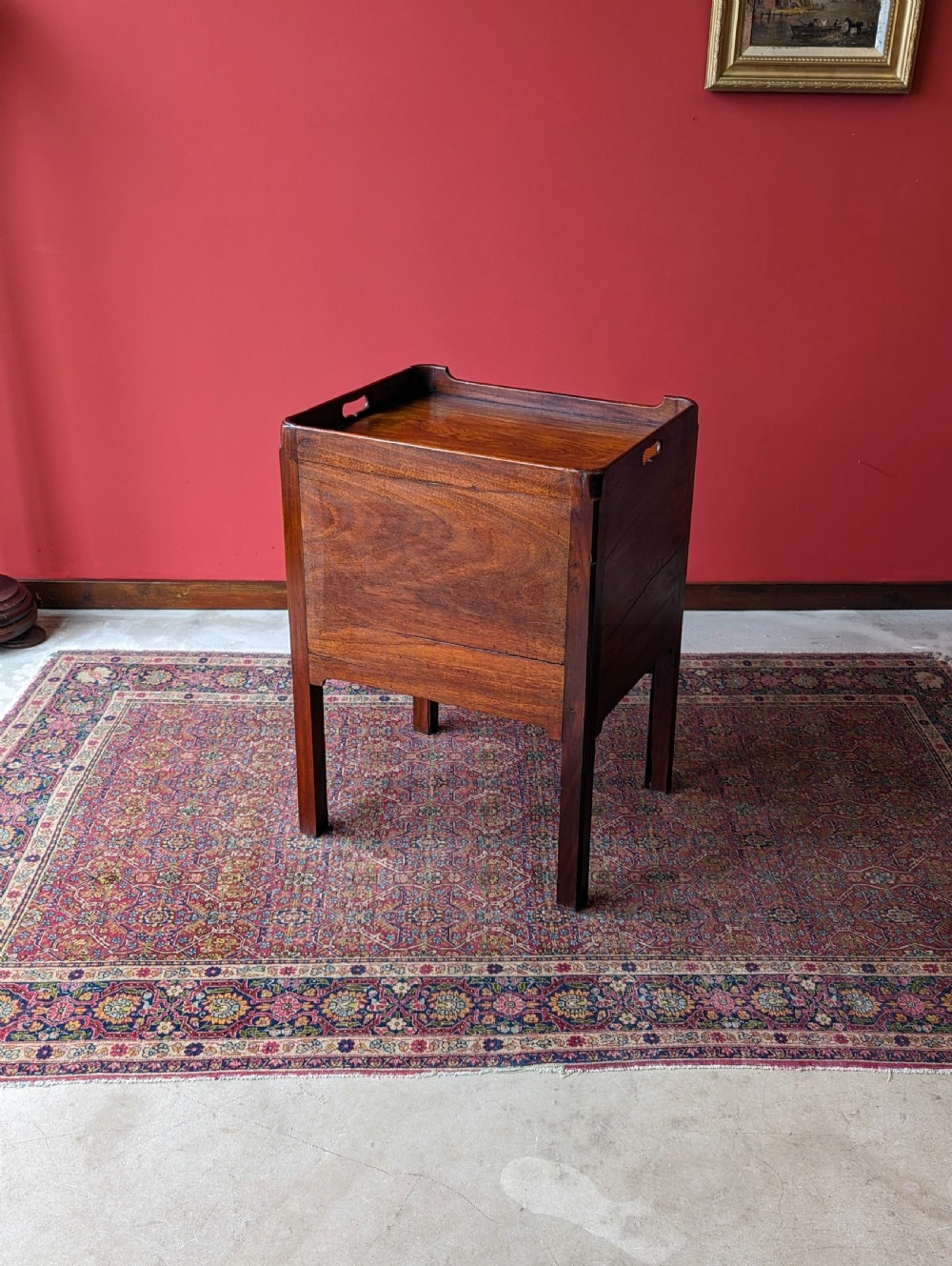 Antique Georgian Mahogany Tambour Bedside View III