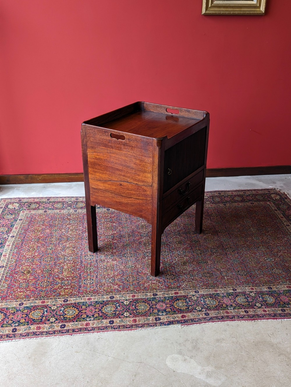 Antique Georgian Mahogany Tambour Bedside View VII