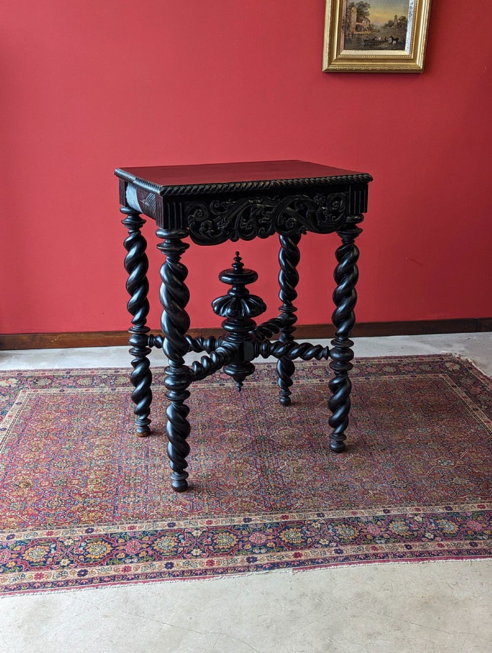 Antique 19th Century Ebonised Table View VII