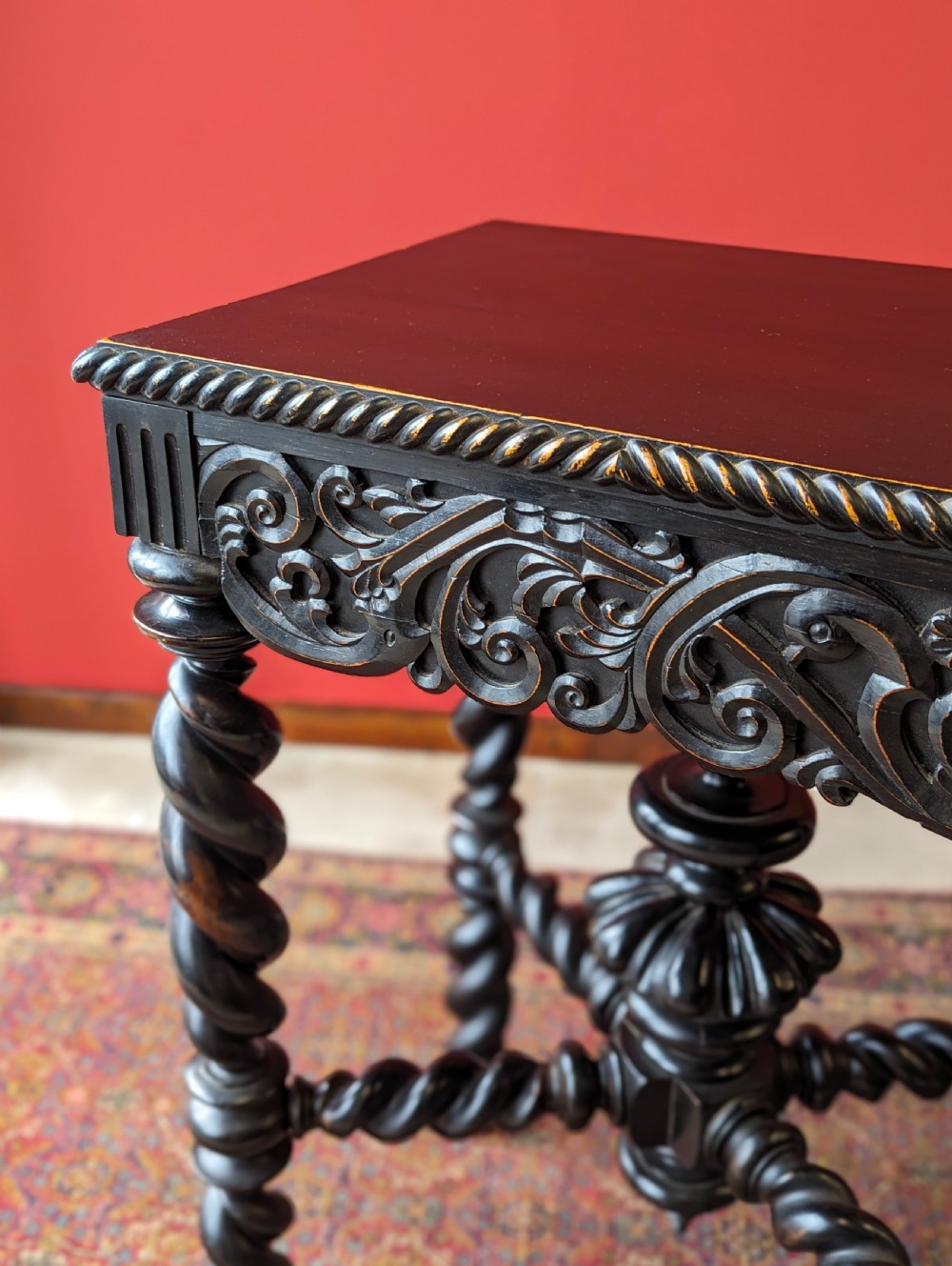 Antique 19th Century Ebonised Table View VIII
