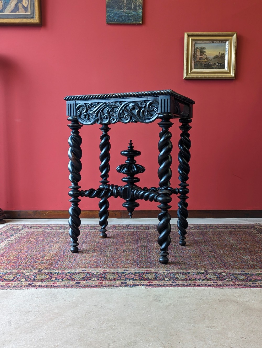 Antique 19th Century Ebonised Table View X