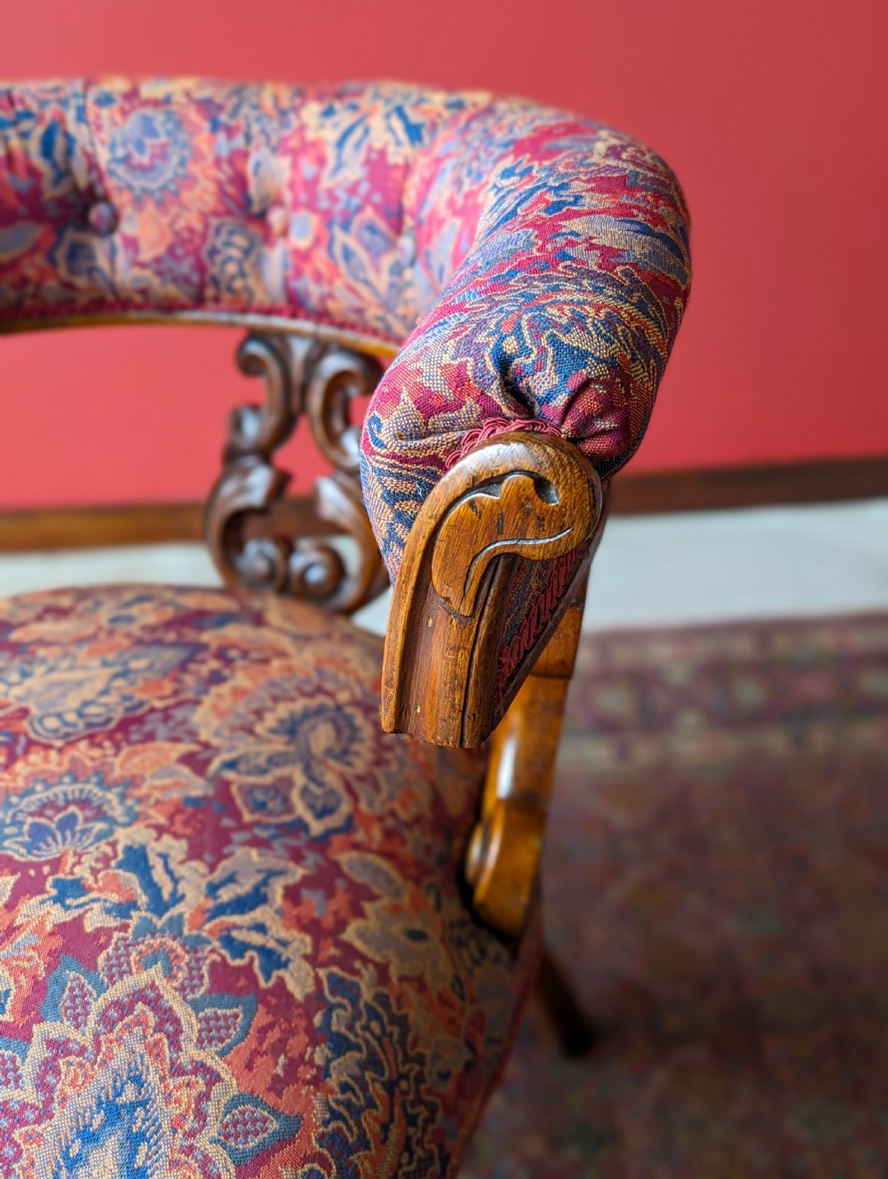 Antique Victorian Mahogany Library Desk Chair / Office Chair View V