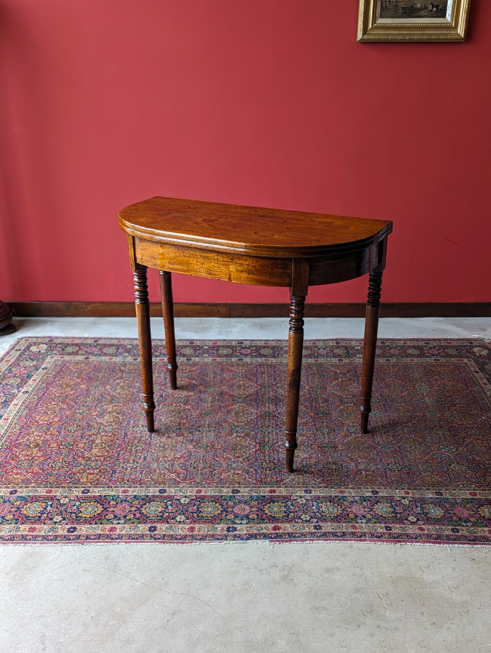 Antique Georgian Mahogany Fold Over Tea Table