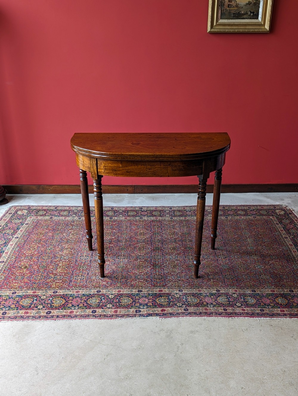 Antique Georgian Mahogany Fold Over Tea Table View II