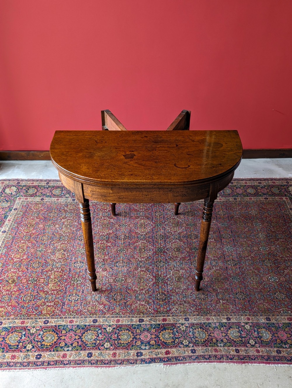 Antique Georgian Mahogany Fold Over Tea Table View V
