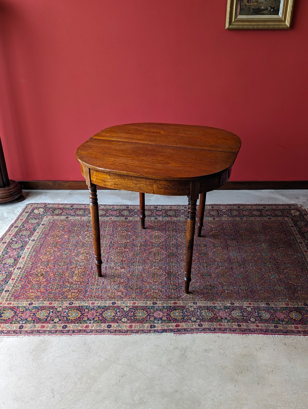 Antique Georgian Mahogany Fold Over Tea Table View VII