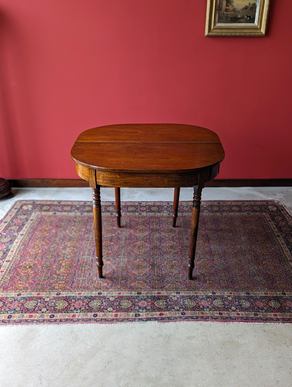Antique Georgian Mahogany Fold Over Tea Table View VIII
