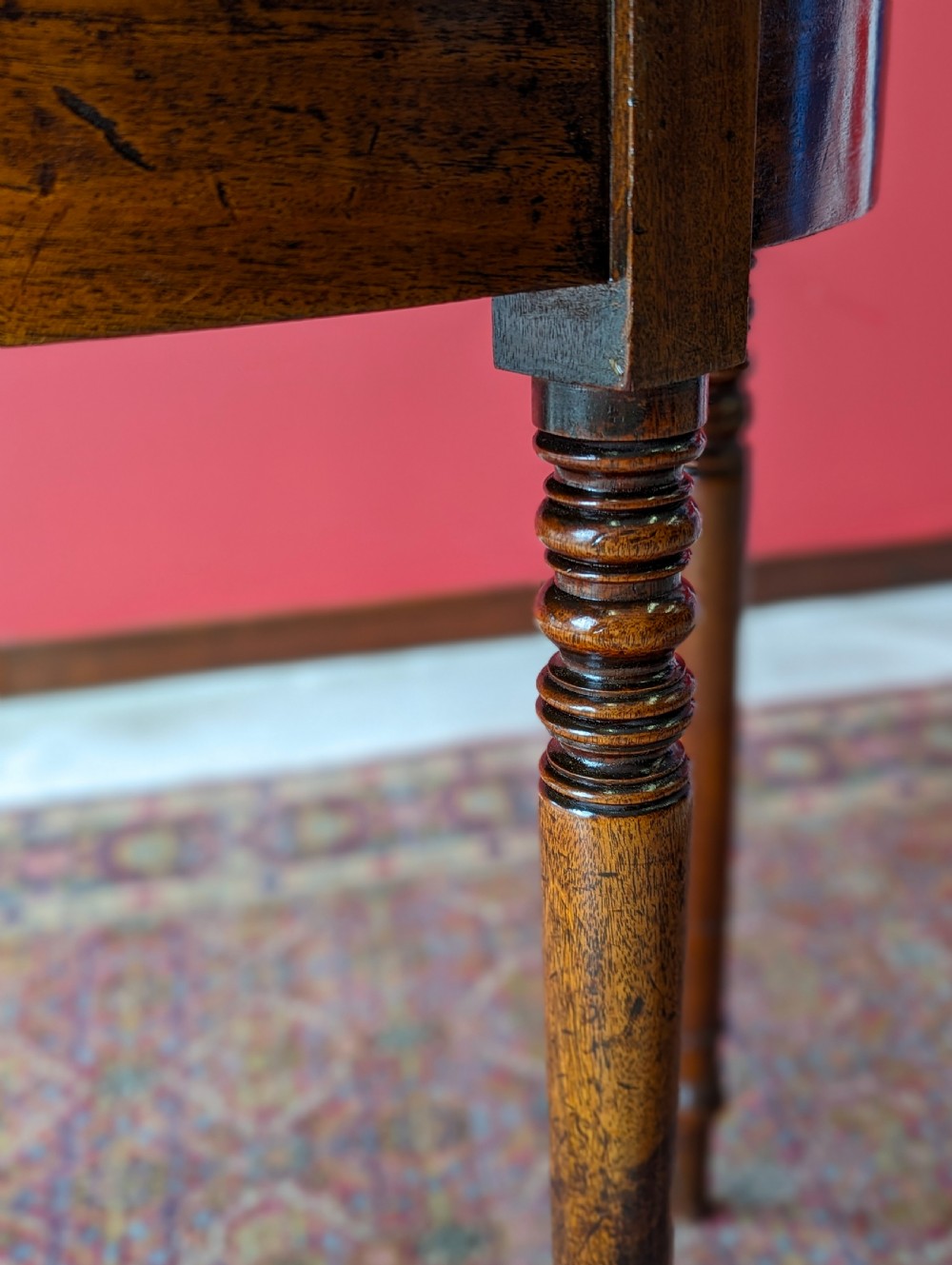 Antique Georgian Mahogany Fold Over Tea Table View X