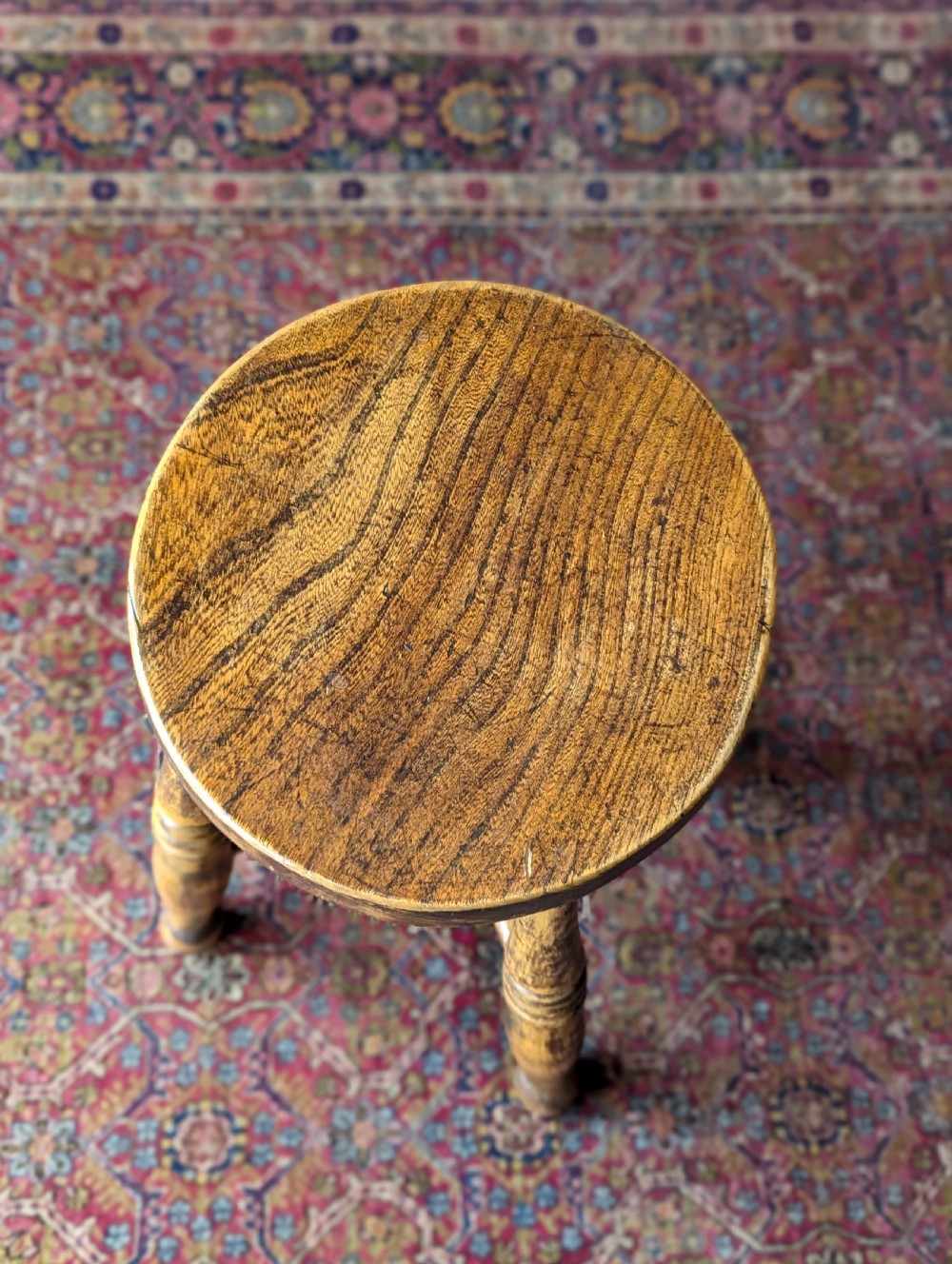A Harlequin Set of Three Antique Early 20th Century Tavern Stools View V